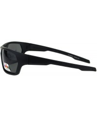 Sport Polarized No Glare Warp Plastic Sport Light Weight Mens Sunglasses - Matte Black - C018ES566C9 $9.59