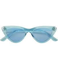 Cat Eye Cute Candy Colored Slim Exaggerated Cat Eye Sexy Rainbow Transparent Frame Colorful Tint Lens Retro Sunglasses - C518...