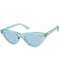 Cat Eye Cute Candy Colored Slim Exaggerated Cat Eye Sexy Rainbow Transparent Frame Colorful Tint Lens Retro Sunglasses - C518...