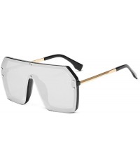 Square Women Retro Style Sunglasses Fashion Metal Square Frame Color Lens Sunglasses Sunglasses - Silver - CY18RKGLGEM $29.20