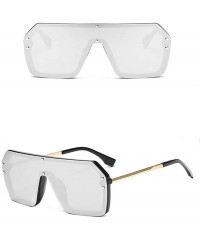 Square Women Retro Style Sunglasses Fashion Metal Square Frame Color Lens Sunglasses Sunglasses - Silver - CY18RKGLGEM $29.20