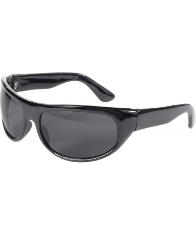 Sport Wrap Face Hugging Riding Glasses (Black Frame/Smoke Lens) - CT112VO89I5 $17.62
