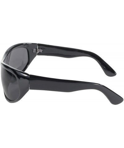 Sport Wrap Face Hugging Riding Glasses (Black Frame/Smoke Lens) - CT112VO89I5 $17.62