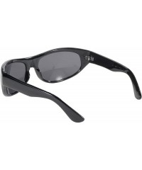 Sport Wrap Face Hugging Riding Glasses (Black Frame/Smoke Lens) - CT112VO89I5 $17.62