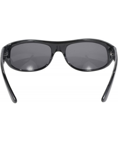 Sport Wrap Face Hugging Riding Glasses (Black Frame/Smoke Lens) - CT112VO89I5 $17.62