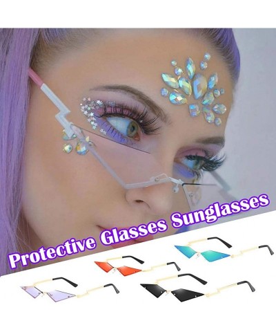 Oversized Fashion Sunglasses Vintage Frameless - A-d - CB190GXZLOM $11.64