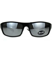 Sport Mens Classic Biker Sport Warp Rectangular Sunglasses - Silver Mirror - CS188I9AL2M $10.02