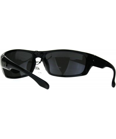 Sport Mens Classic Biker Sport Warp Rectangular Sunglasses - Silver Mirror - CS188I9AL2M $10.02