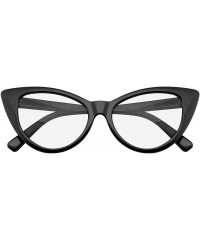 Oversized Fashion Classic Vintage Eyewear Cat Eye Designer Shades Frame Sunglasses - Clear Black - CG12NROLOIK $8.50