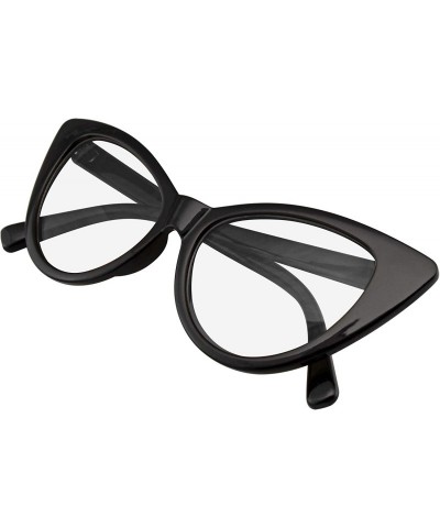 Oversized Fashion Classic Vintage Eyewear Cat Eye Designer Shades Frame Sunglasses - Clear Black - CG12NROLOIK $8.50