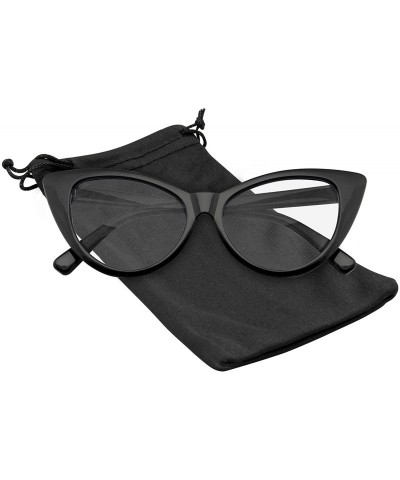 Oversized Fashion Classic Vintage Eyewear Cat Eye Designer Shades Frame Sunglasses - Clear Black - CG12NROLOIK $8.50