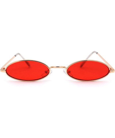 Oval Unisex Oval Round Hippie Color Lens Metal Sunglasses - Gold Red - C8193MQSWL7 $10.96