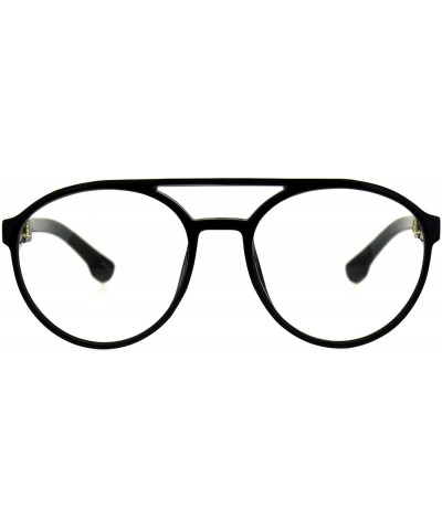Sport Mens Side Visor Plastic Racer Sport Pilots Clear Lens Eye Glasses - Shiny Black - CE18CIALQ68 $12.80