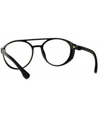 Sport Mens Side Visor Plastic Racer Sport Pilots Clear Lens Eye Glasses - Shiny Black - CE18CIALQ68 $12.80