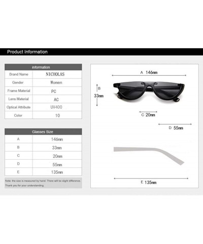 Aviator Semi-Rimless Women Sunglasses Brand Designer Sun Glasses Women Ladies 10 - 3 - C918YQO9XN9 $10.21