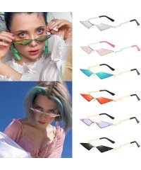 Oversized UV Protection Sunglasses for Women Men Rimless frame Cat-Eye Shaped Plastic Lens and Frame Sunglass - Silver - C219...