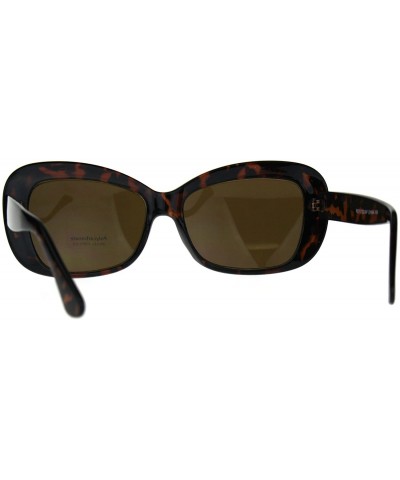 Rectangular Womens Rectangular Mod Thick Plastic 20s Style Retro Sunglasses - Tortoise Brown - CY189IR9R8U $9.31