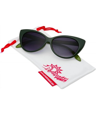 Cat Eye Women's Cat Eye Cute Sunglasses with Multiple Colors Available - Green - C21272U5LSX $18.79