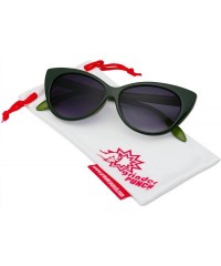 Cat Eye Women's Cat Eye Cute Sunglasses with Multiple Colors Available - Green - C21272U5LSX $9.15