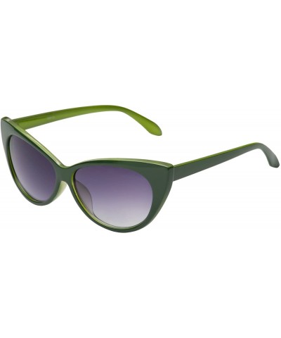 Cat Eye Women's Cat Eye Cute Sunglasses with Multiple Colors Available - Green - C21272U5LSX $9.15