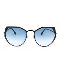 Butterfly Womens Metal Rim Octagonal Butterfly Designer Style Sunglasses - Gunmetal Blue - CR1950RDYNS $11.77