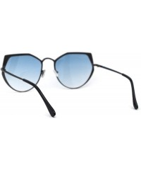 Butterfly Womens Metal Rim Octagonal Butterfly Designer Style Sunglasses - Gunmetal Blue - CR1950RDYNS $11.77