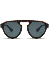 Round 2019 Newest Designer Summer Trendy Vintage round Sunglasses Women Luxury Brand Shades - Leopard&gray - C918LH3A23A $11.82