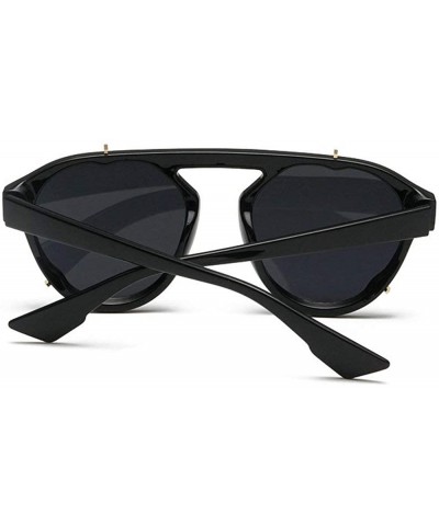 Round 2019 Newest Designer Summer Trendy Vintage round Sunglasses Women Luxury Brand Shades - Leopard&gray - C918LH3A23A $23.03