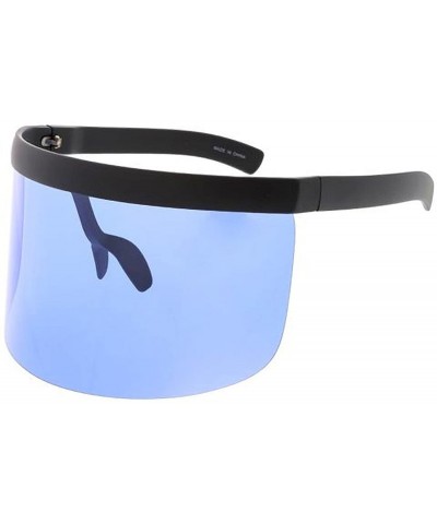 Shield Urban Modern Oversized XXXL"Masked-Up" Simple Frame Full Sun Blocker Sunglasses - Blue - CI18GY77UG8 $9.62