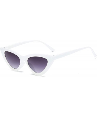 Cat Eye Polarized Sunglasses for Women Cat Eye Retro Style UV Protection - White Grey - CW18TUX34KH $18.79