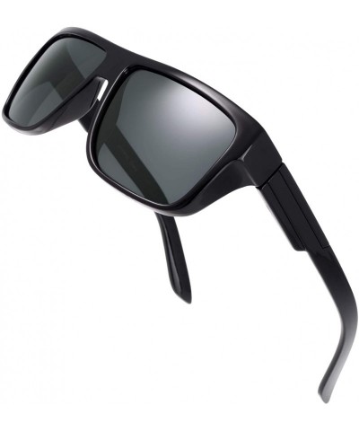 Rectangular Polarized Flat Top Rectangular Sunglasses Trapezoid Shape For Men Women - Exquisite Packaging - 01-black - CR194K...