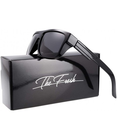 Rectangular Polarized Flat Top Rectangular Sunglasses Trapezoid Shape For Men Women - Exquisite Packaging - 01-black - CR194K...