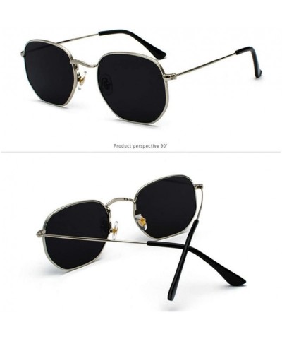 Oval Square Sunglases Men Women Metal Frame Fishing Glasses Gold Gray Eyewear - Gold Yellow - C0194OGNS6E $24.53