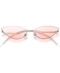 Cat Eye Cat Eye Sunglasses Women Retro Cute Small Sun Glasses Female Accessories Summer - Clear Pink - CR18DKHU0C7 $12.42