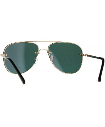 Aviator Rims Behind Lens Aviator Sunglasses Designer Style Metal Frame UV 400 - Gold (Pink Mirror) - CR188T33W28 $12.96