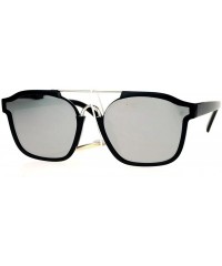 Square Super Hip Flat Mirror Lens Sunglasses Retro Unisex Fashion Shades - Black - C912B7G3DC9 $9.59