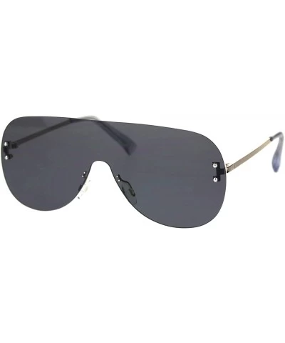 Rimless Rimless Shield Sunglasses Unisex Modern Sleek Design Shades UV 400 - Gold - CW18TMO6X92 $22.57