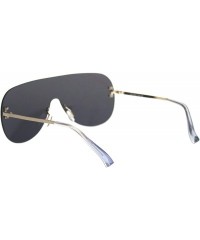 Rimless Rimless Shield Sunglasses Unisex Modern Sleek Design Shades UV 400 - Gold - CW18TMO6X92 $12.02