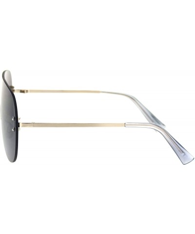 Rimless Rimless Shield Sunglasses Unisex Modern Sleek Design Shades UV 400 - Gold - CW18TMO6X92 $12.02