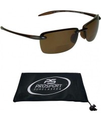 Round Polarized Bifocal Reading Sunglasses - Fishing Golf - Men & Women - Modern Sporty Light & Comfortable - Brown - CE18KXC...
