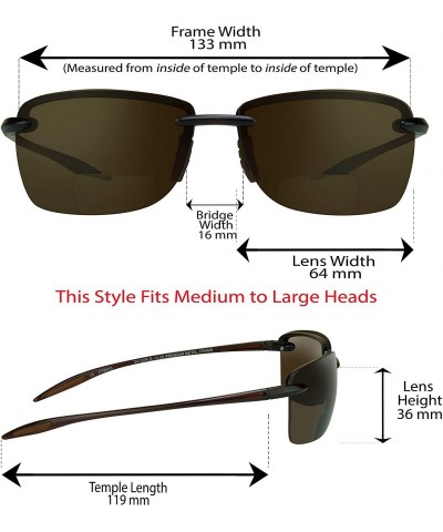 Round Polarized Bifocal Reading Sunglasses - Fishing Golf - Men & Women - Modern Sporty Light & Comfortable - Brown - CE18KXC...