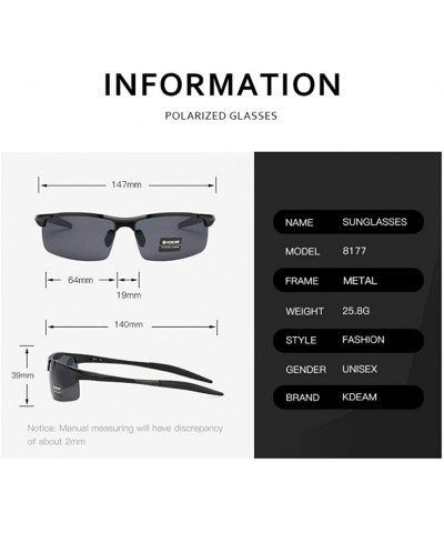 Sport Aluminum Magnesium Metal Glasses High Definition Polarizing Driver's Sunglasses for Outdoor Sports - Black / Blue - CZ1...