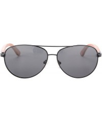 Aviator Handmade Polarized Wood Sunglasses Classic Wooden Sun Glasses UV400 Protection - 1538 - Black - CN188Y0OOOR $24.56