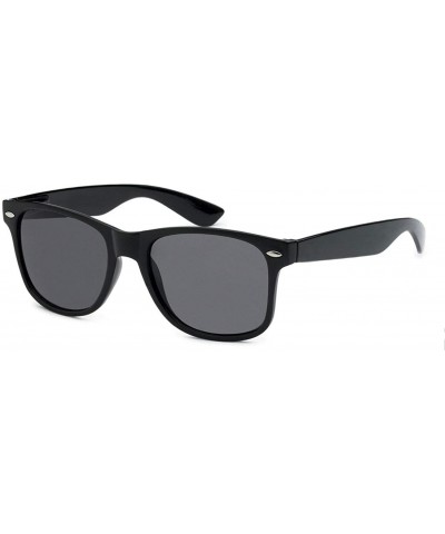 Oversized Classic 80's Vintage Style Sunglasses Polarized or Standard Lens - Black Classic- Smoke - CM18YXRAAIY $17.34