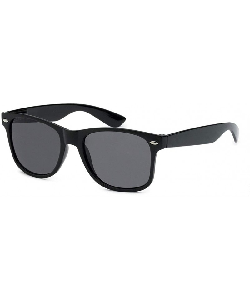 Oversized Classic 80's Vintage Style Sunglasses Polarized or Standard Lens - Black Classic- Smoke - CM18YXRAAIY $7.13