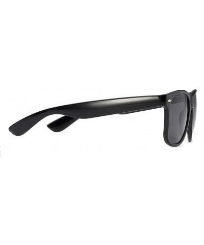 Oversized Classic 80's Vintage Style Sunglasses Polarized or Standard Lens - Black Classic- Smoke - CM18YXRAAIY $7.13