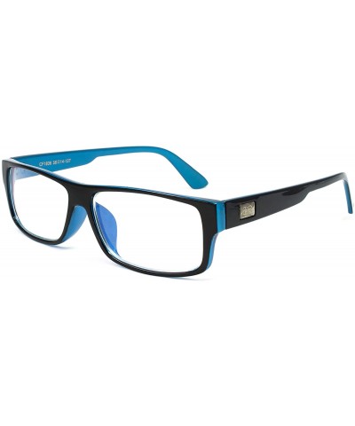 Square Unisex Retro Squared Celebrity Star Simple Clear Lens Fashion Glasses - 1836 Black/Blue - CV11T16JF5H $19.02