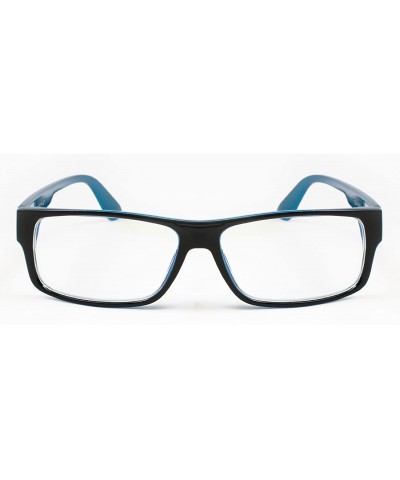 Square Unisex Retro Squared Celebrity Star Simple Clear Lens Fashion Glasses - 1836 Black/Blue - CV11T16JF5H $19.02