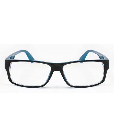 Square Unisex Retro Squared Celebrity Star Simple Clear Lens Fashion Glasses - 1836 Black/Blue - CV11T16JF5H $10.76