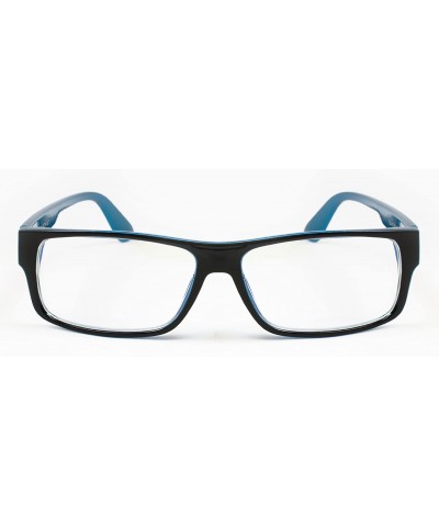 Square Unisex Retro Squared Celebrity Star Simple Clear Lens Fashion Glasses - 1836 Black/Blue - CV11T16JF5H $10.76